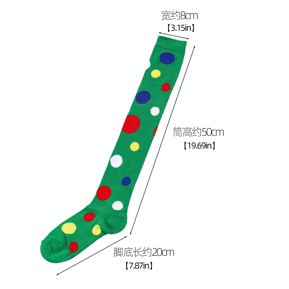 Womens Fashion Colorful Polka Dot Over-the-Knee Socks